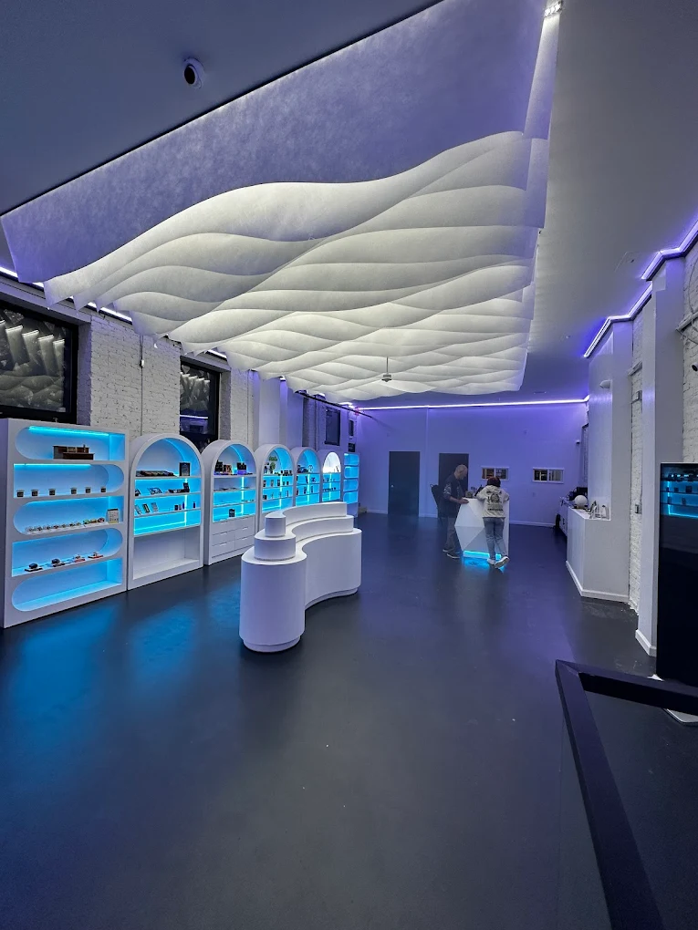Modern cloud fixture at Cannadreams dispensary