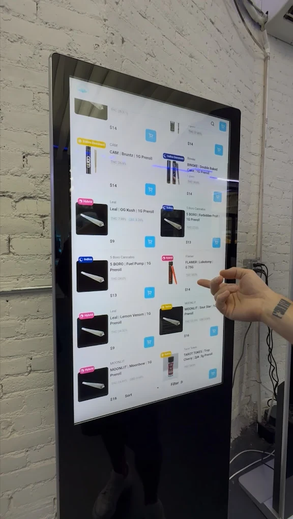 Top sellers shown on the in-store kiosk at Cannadreams
